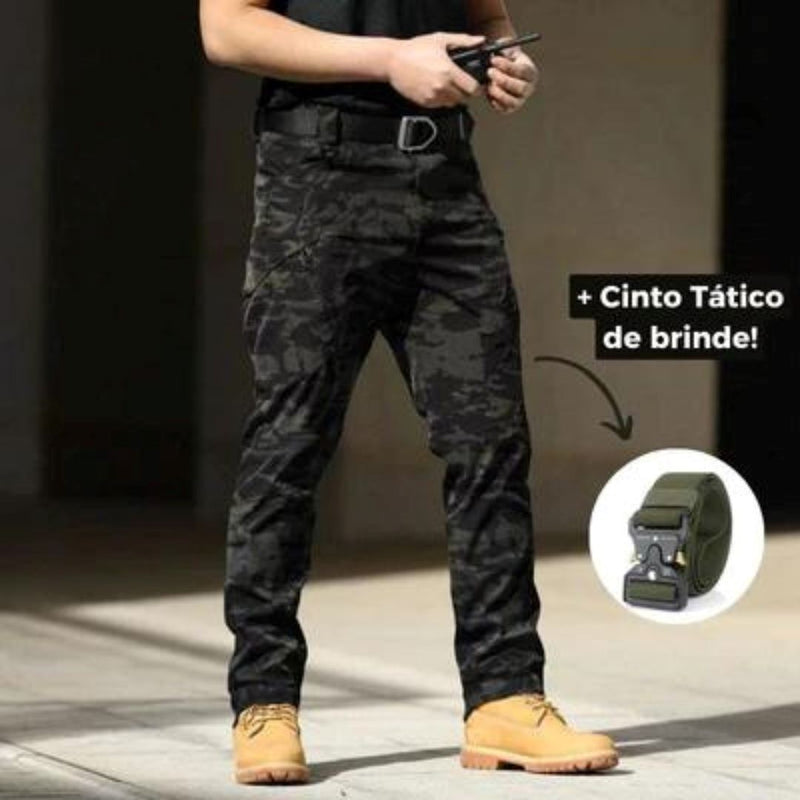 Calça Militar Tática Resistente e Impermeável + Cinto de Brinde